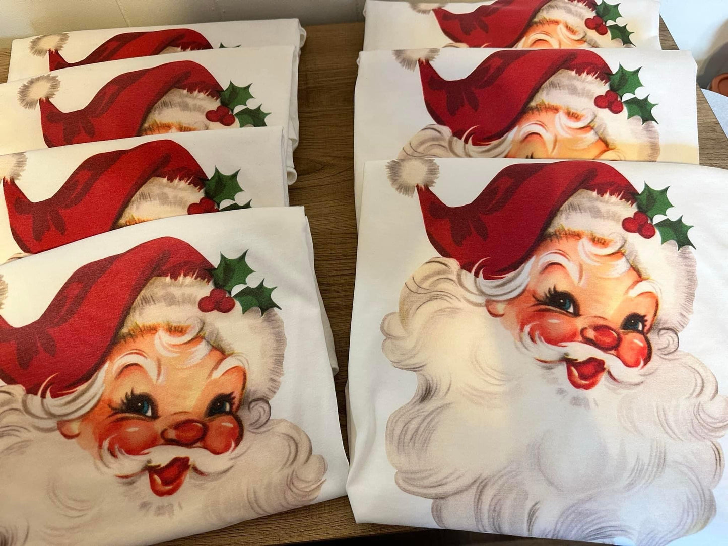 Vintage red Santa print