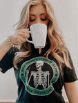 skeleton coffee graphic tee